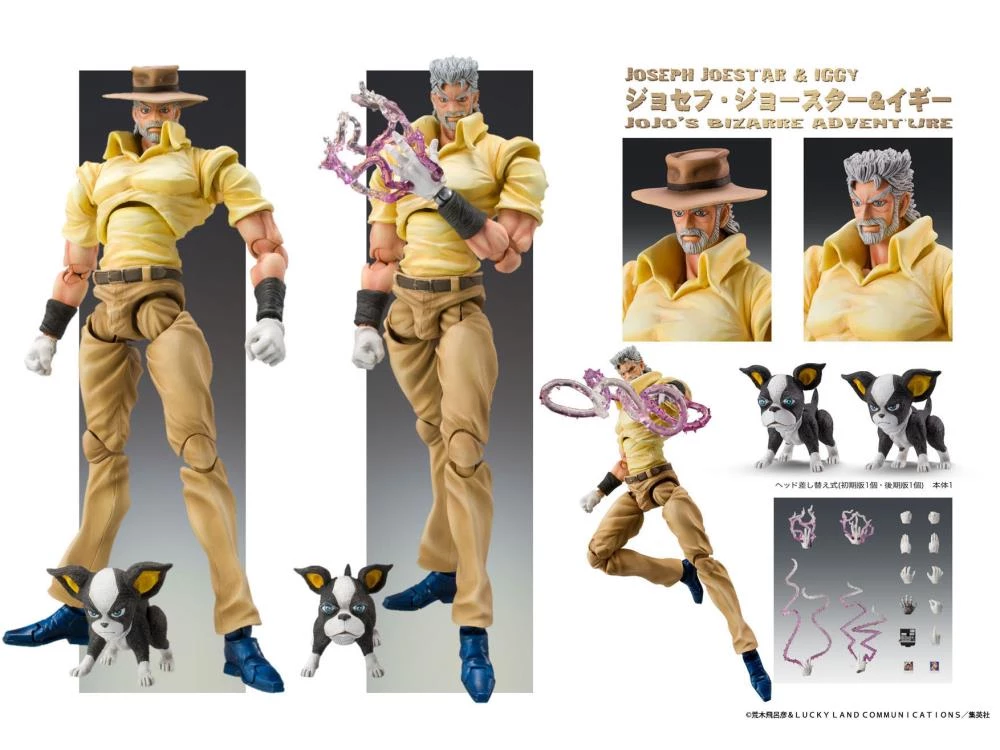 Medicos JoJo's Bizarre Adventure Super Action Statue - Joseph Joestar & Iggy 11 Medicos JoJo's Bizarre Adventure Super Action Statue - Joseph Joestar & Iggy