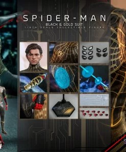 Comics Hot Toys Movie Masterpiece 1/6 Scale Figure - Spider-Man (Black & Gold Suit) - Spider-Man: No Way Home